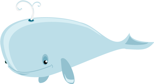 Baby Blue Whale Clip Art Blue Whale - Cartoon Whale No Background (2400x1312)