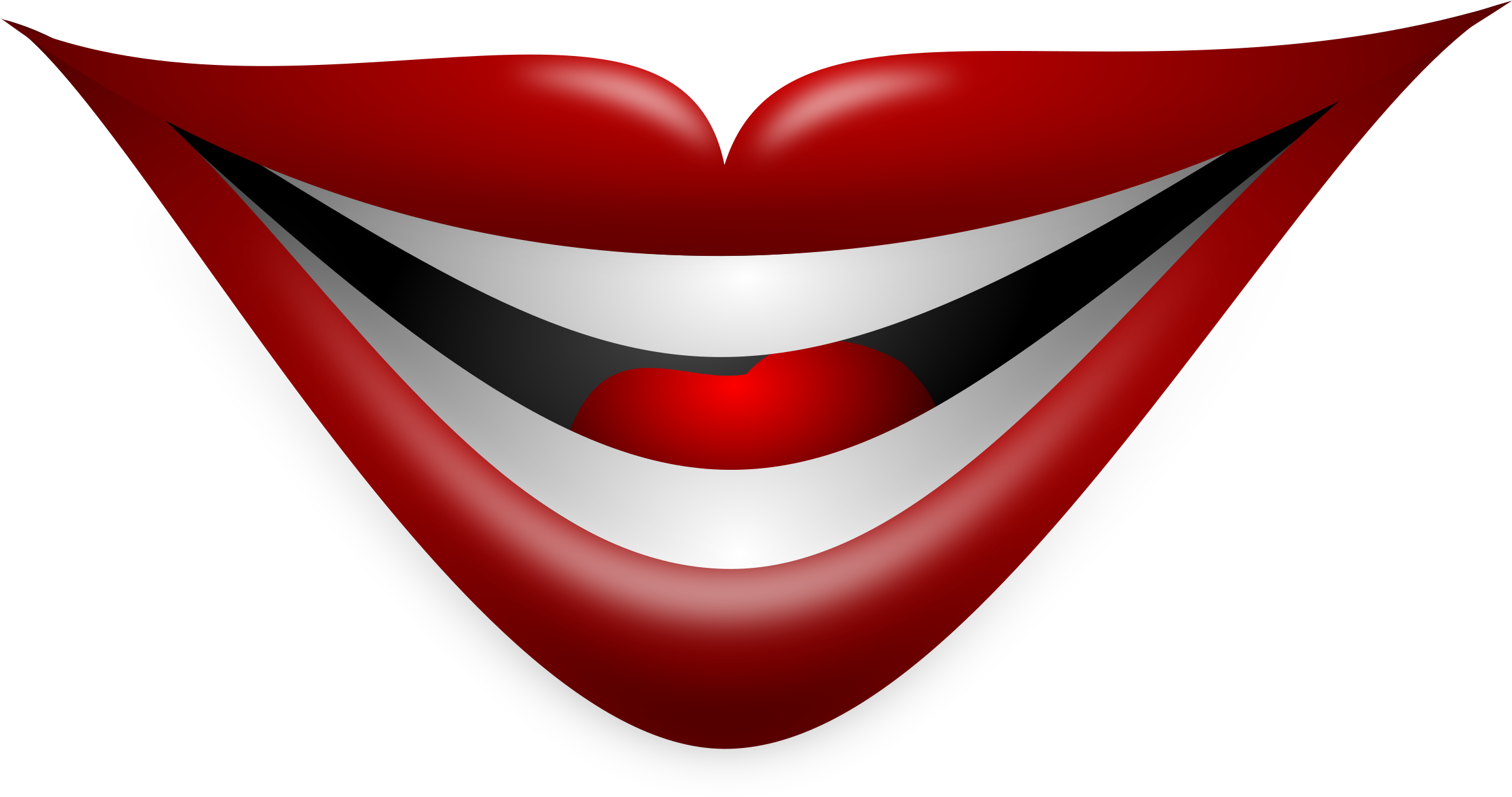 Images For Smile Mouth Clip Art - Clown Smile Png (2400x1283)