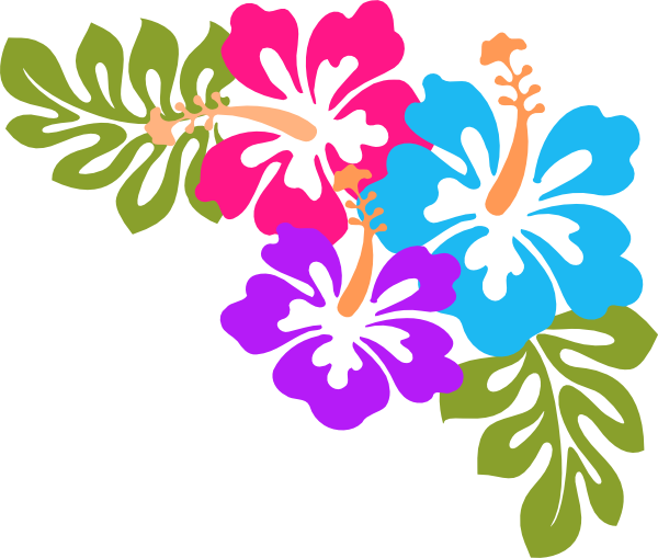 Hibiscus Clip Art At Vector Clip Art - Clip Art Hawaiian Flowers (600x509)