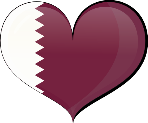 Heart Flag Cliparts - علم قطر قلب (512x425)