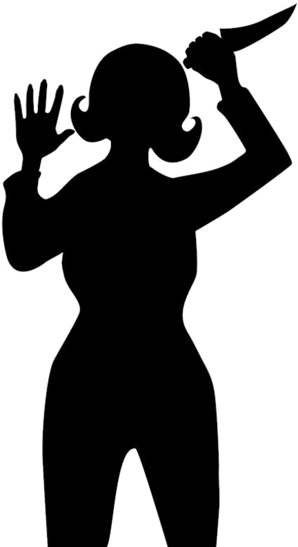 Psycho Silhouette Clip Art - Psycho Shower Curtain (500x793)