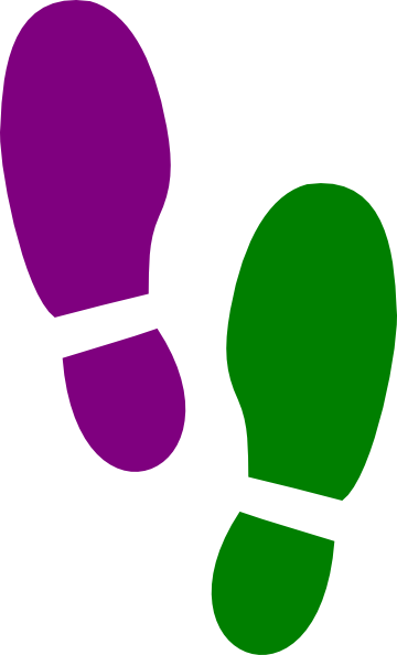 Footprint Clipart Colored - Printable Large Footprints (360x594)