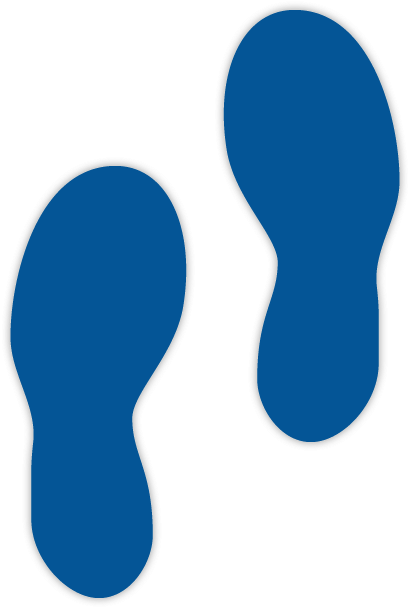 Blue "foot Steps" Marker - Blue "foot Steps" Marker (432x648)