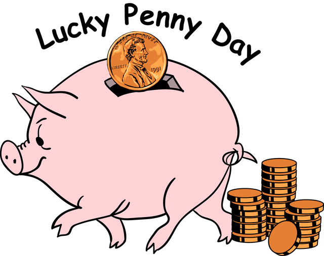Lucky Penny Day - Penny Clip Art (640x507)
