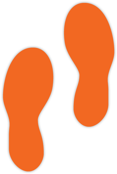 Orange "foot Steps" Marker - Orange "foot Steps" Marker (432x648)