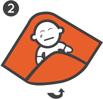 Step 2 Fold The Bottom Of The Baby Ota Over Your Baby's - Baby Ota (400x400)