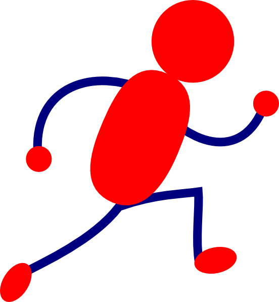 Medicines Clip Art - Running Stickman (552x597)