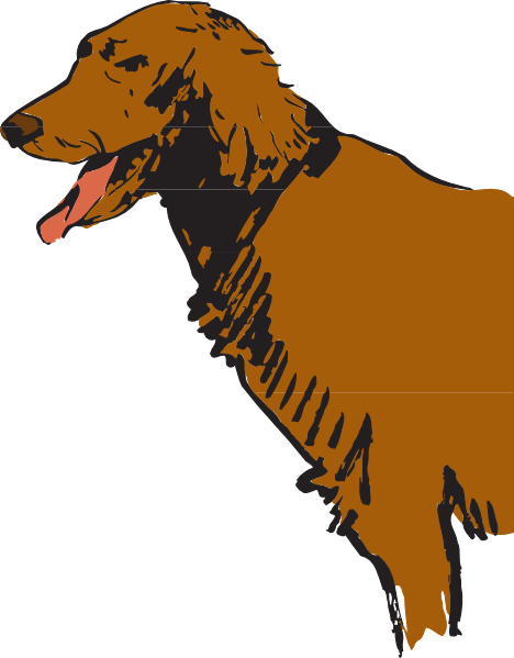 Hairy Brown Dog Clipart (468x599)