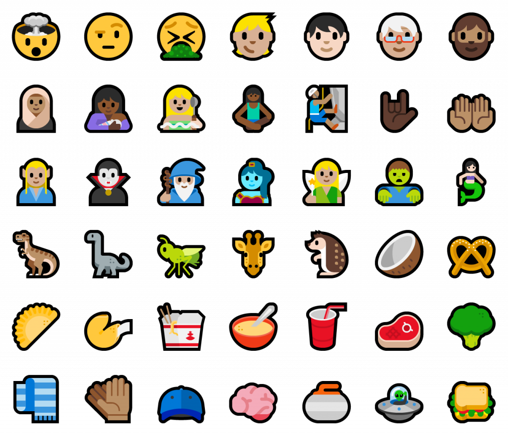 New Emoji Included In This Build - Windows 10 Mobile (1024x878)