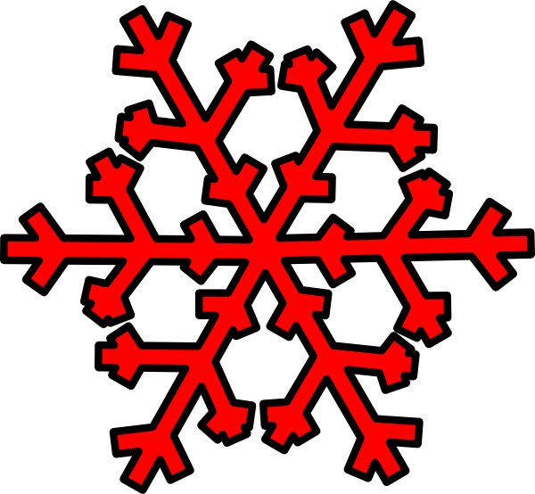 Red Snowflake Clip Art - Red Snowflake With Transparent Background (600x554)