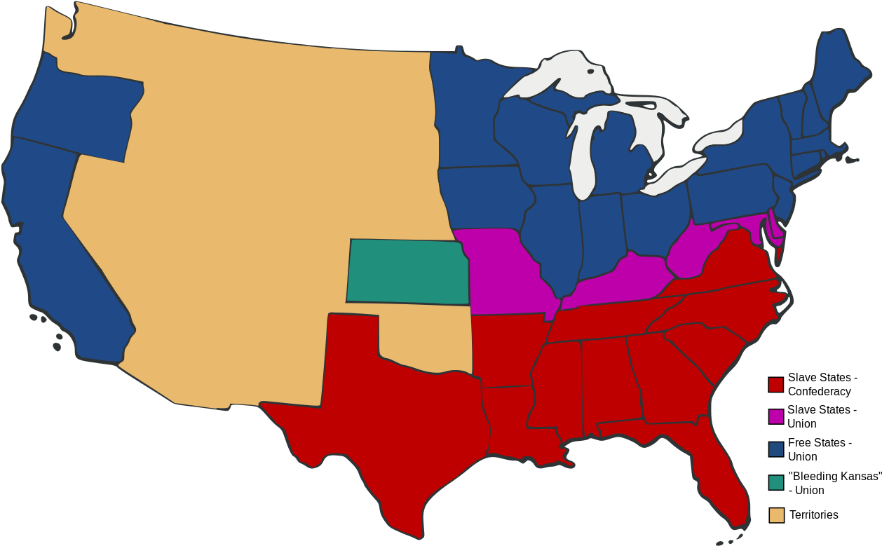 Fileslave And Free States Before The American Civil - American Civil War 2 (1280x794)