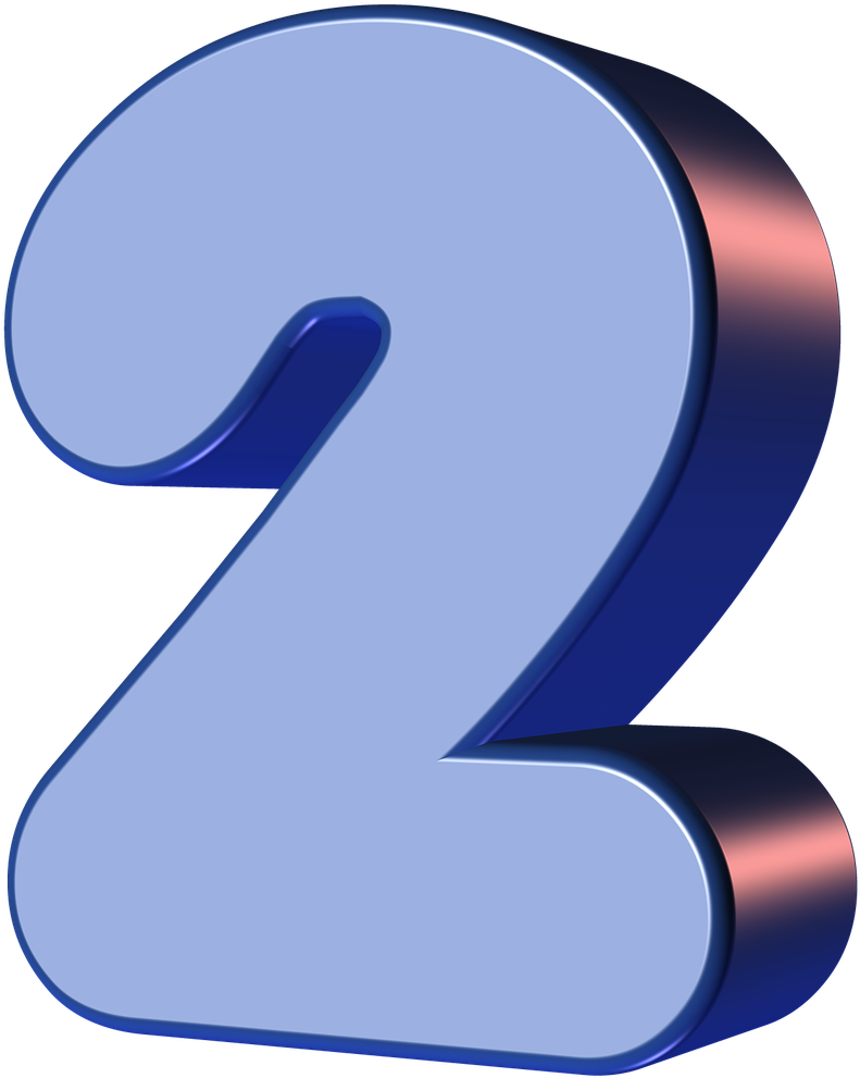 Цифра 2. Двойка на прозрачном фоне. Цифры на прозрачном фоне. Number 3d free.