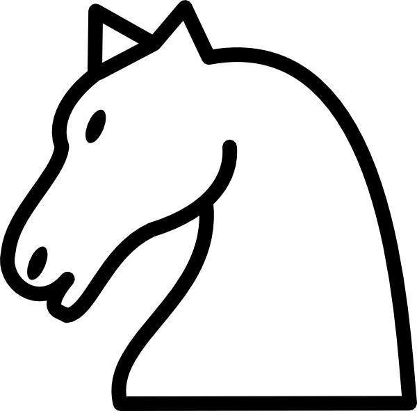 White Chess Knight Icon (2145x2112)