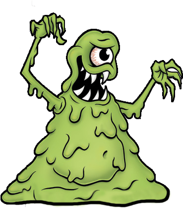 Green Slimy Monster Mascot - Green Slimy Monster (400x448)