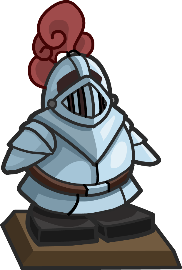 Frozen Fever Party Anna's Room Knight Statue - Club Penguin Knight Room (619x918)