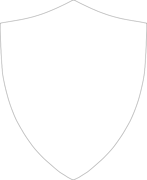 Free Vector Shield Outline Clip Art - Shield White Png (486x594)
