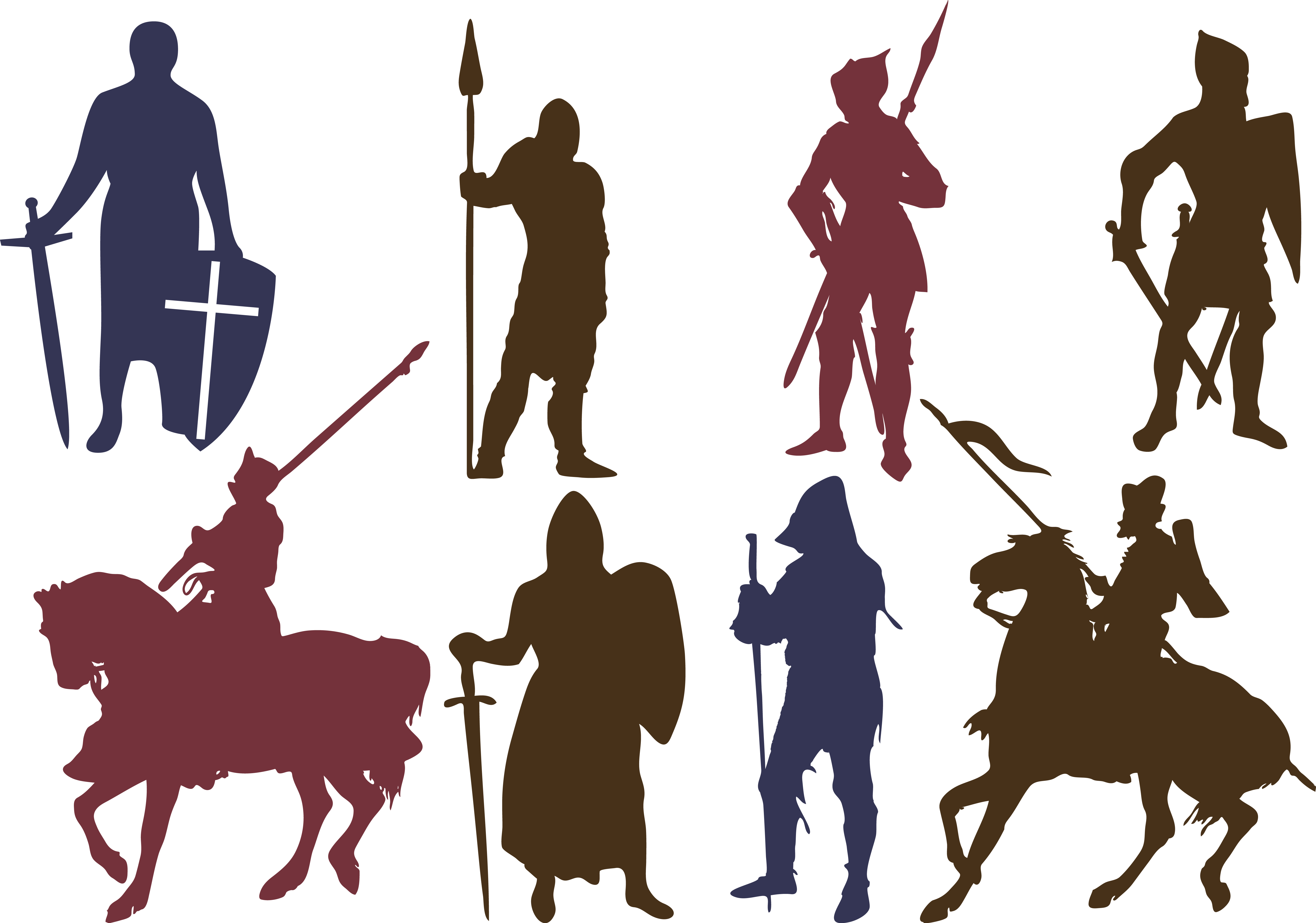 Silhouette Knights Templar Download Icon - Knight Silhouette Icon (5699x3998)