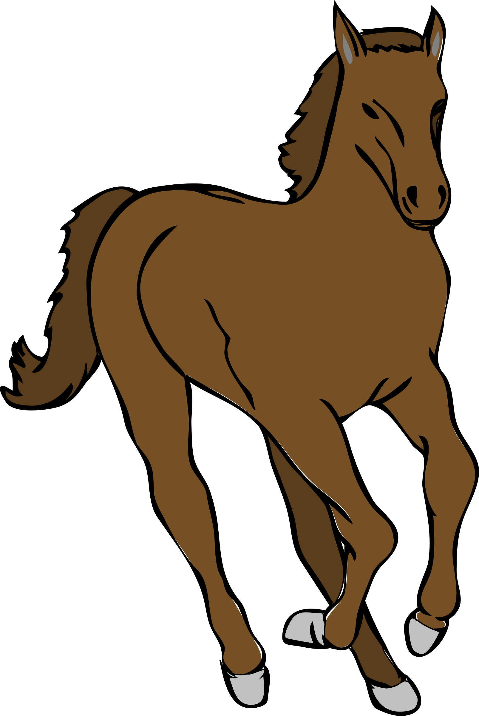 Foal Clipart Colt - Clipart Of Horse Running (1606x2400)