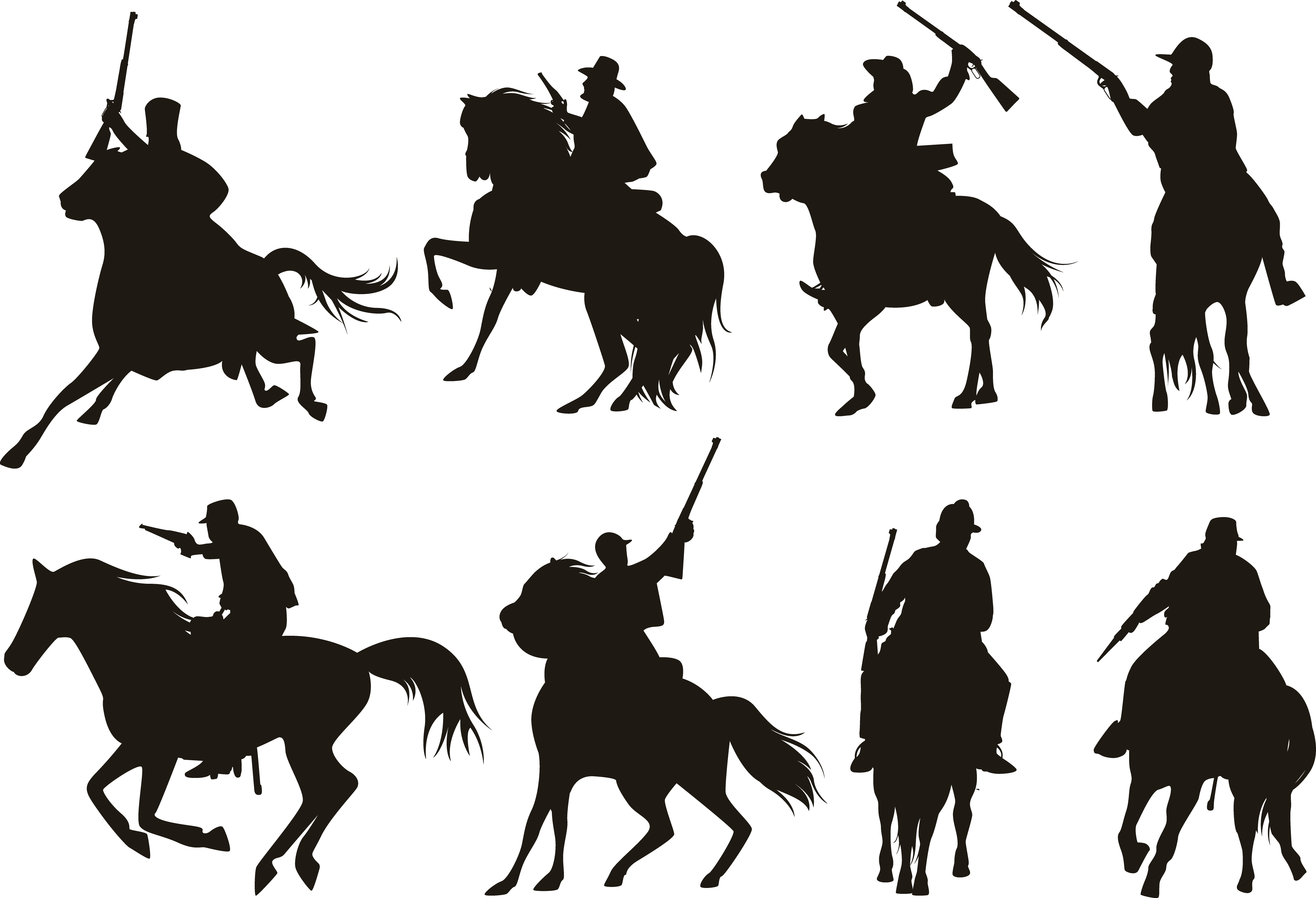 Horse Silhouette Knight Cavalry - Cavalry Png (5239x3575)