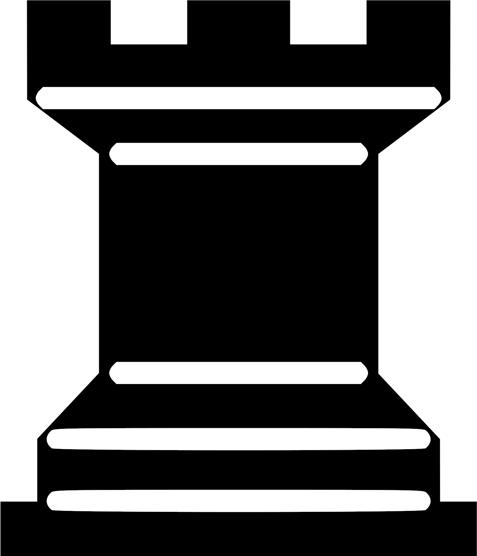 Chess Tile - Black Rook Chess Piece (2400x2400)