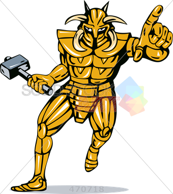 Stock Illustration Of Old Fashioned Cartoon Rendition - Knight (340x380)