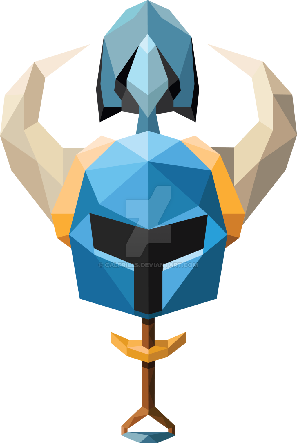 Calfrills 38 4 Geometric Shovel Knight By Calfrills - Shovel Knight Design (1024x1526)
