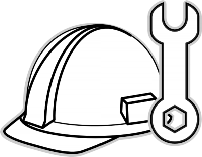 Construction Clipart Black And White Gallery For Hard - Draw A Construction Hat (400x311)