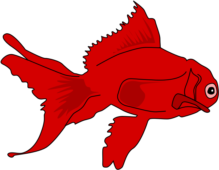 File - Poisson-rouge - Svg - Cartoon Red Fish Png (1024x1024)