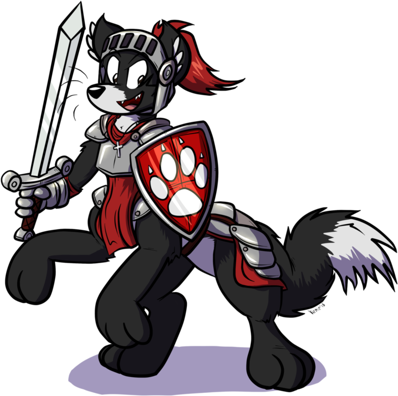 Red The Wolftaur Knight By Theredknight100 - Cartoon (3071x2780)