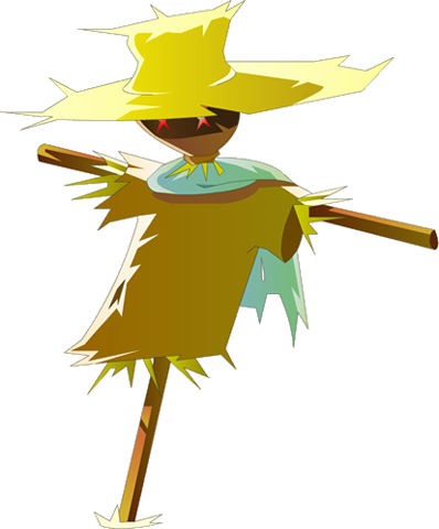 Scarecrow-064 - Halloween Scarecrow Art Png (398x480)