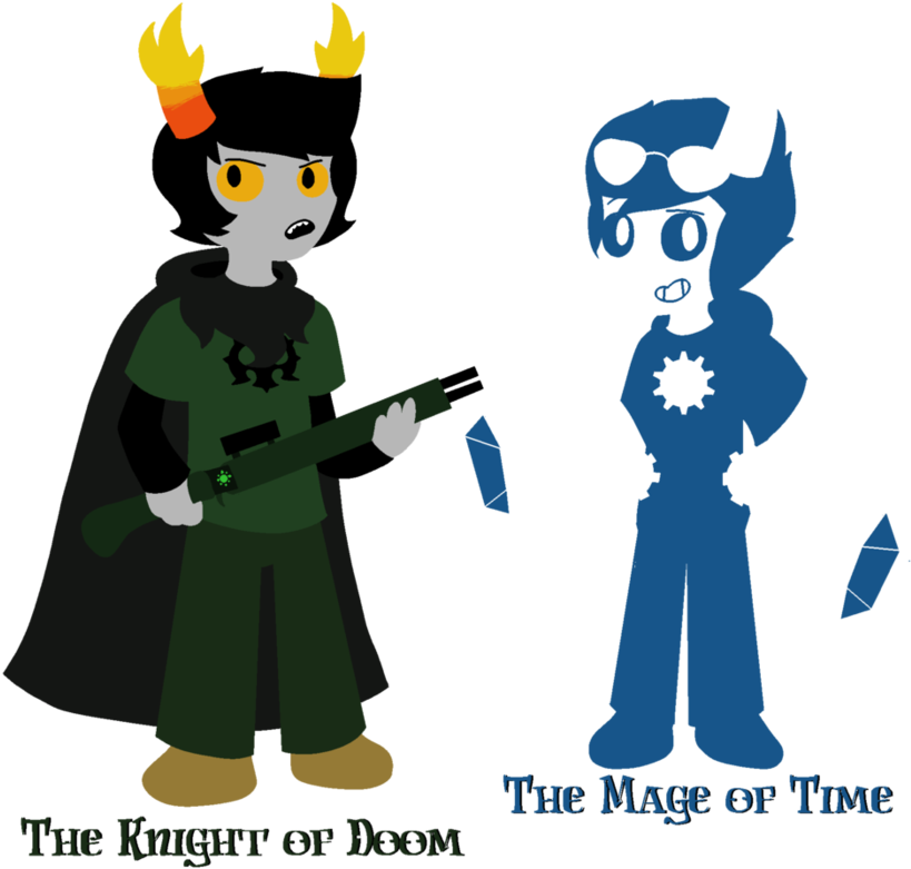 The Knight Of Doom And The Mage Of Time By Colours - Cartoon (894x894)