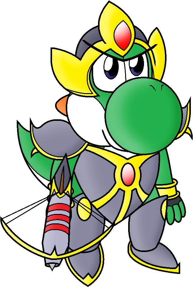 Yoshi In Hallowed Armour By Assassinknight-47 - Armor Yoshi (634x943)