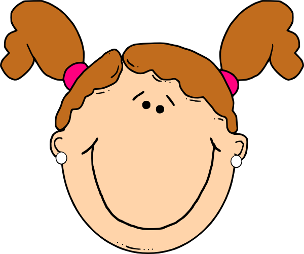 Hair Clip Art - Cartoon Girl With Light Brown Hair (600x501)