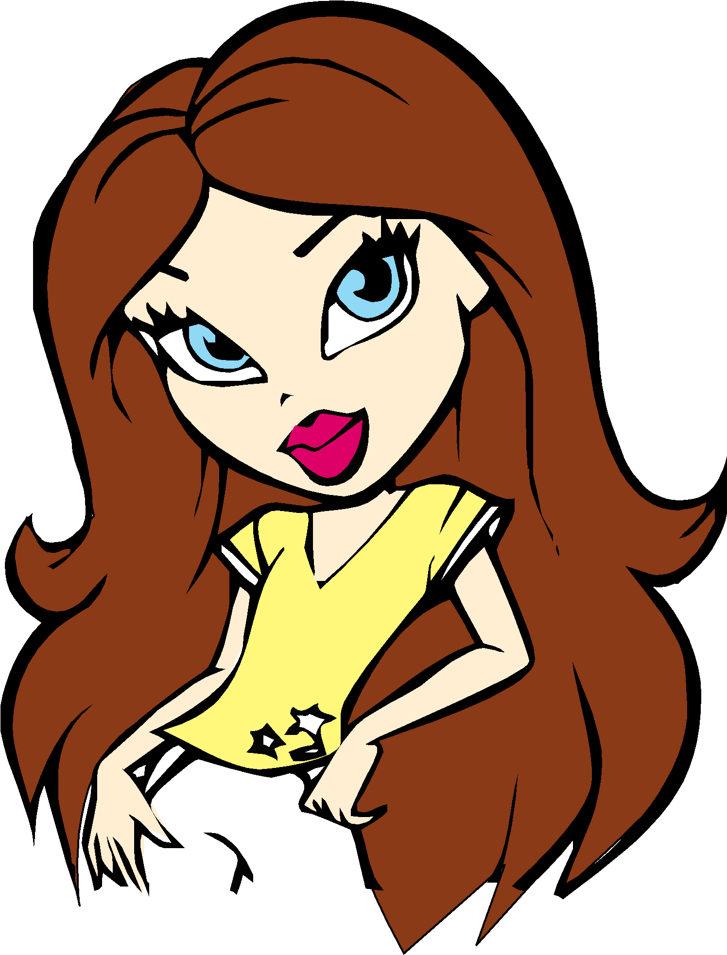 Cute Cartoon Fashionable Girly Girl Free Vector - Double Meaning Gujarati Jokes (2552x1965)