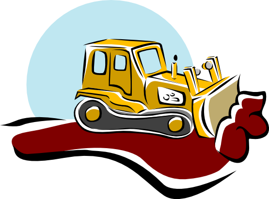 Bulldozer - Clipart - Heavy Equipment Construction Clipart (555x411)