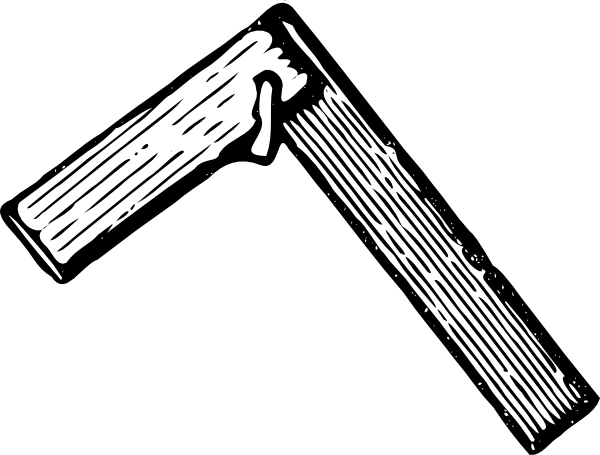 Carpenter Square Tool Clipart - Carpenters Square Clipart Black And White (600x455)