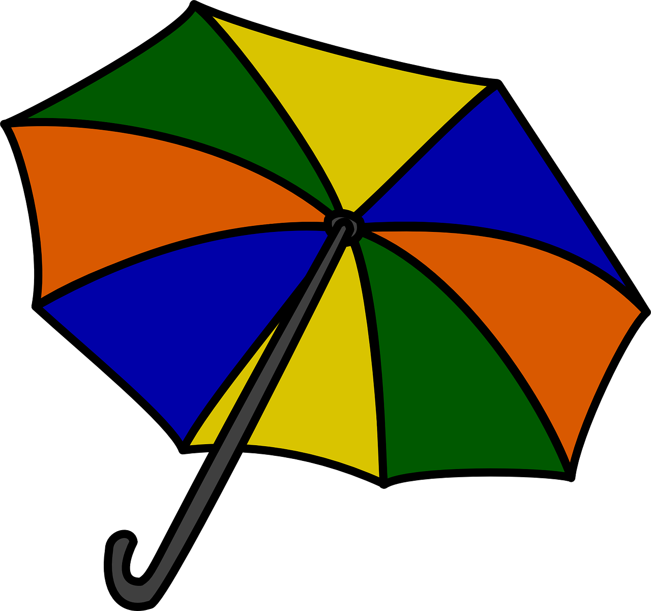 Outline, Umbrella, Drawing, Beach, Sun, Cartoon, Tools - Umbrella Clip Art (1280x1201)