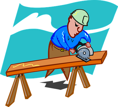 Craftsmen Schreiner Saw Wood Woodworks Wor - Clip Art Carpenter (375x340)