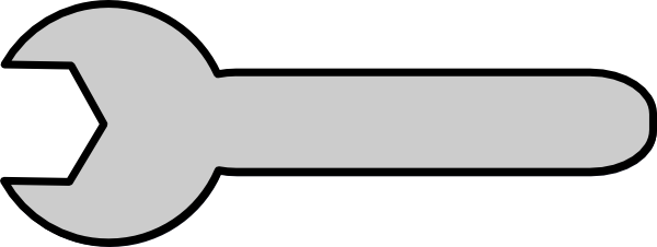 Gray Tool Wrench Clip Art - Clip Art (600x226)