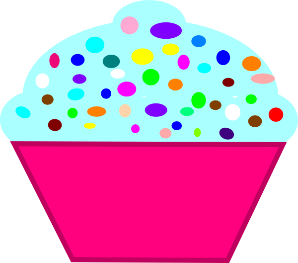 Cupcake Pink Blue Frosting Clip Art At Clkercom Vector - Eight Years Old Clipart (600x529)