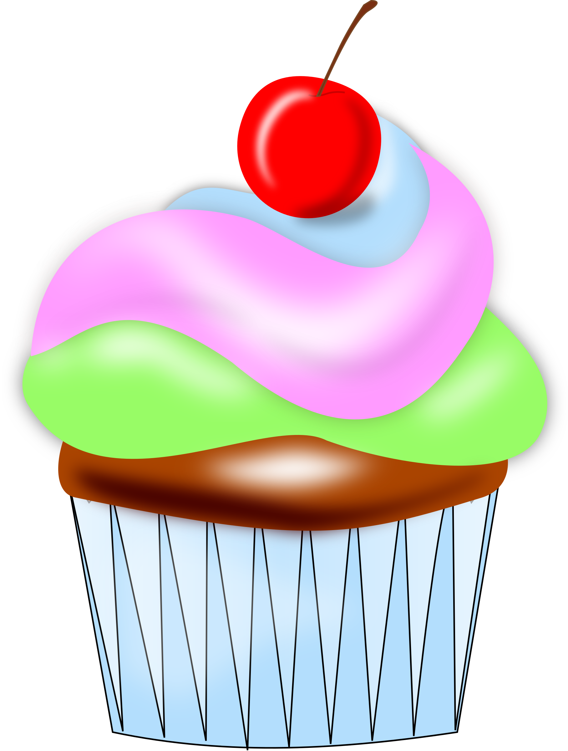 W Cherry - Big Cup Cake Clip Art (1816x2400)