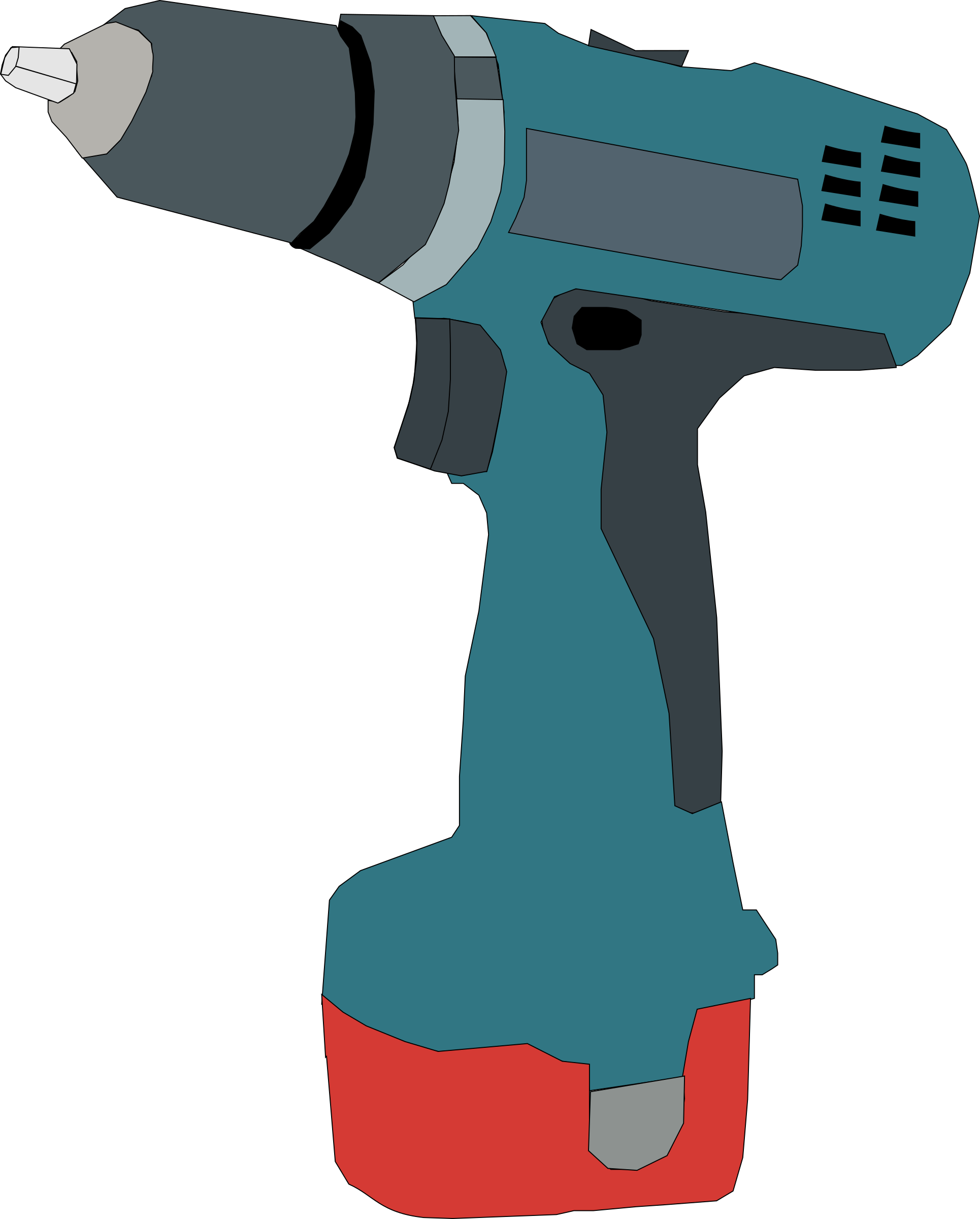 Hand And Power Tools Clipart - Drill Clip Art (1930x2400)