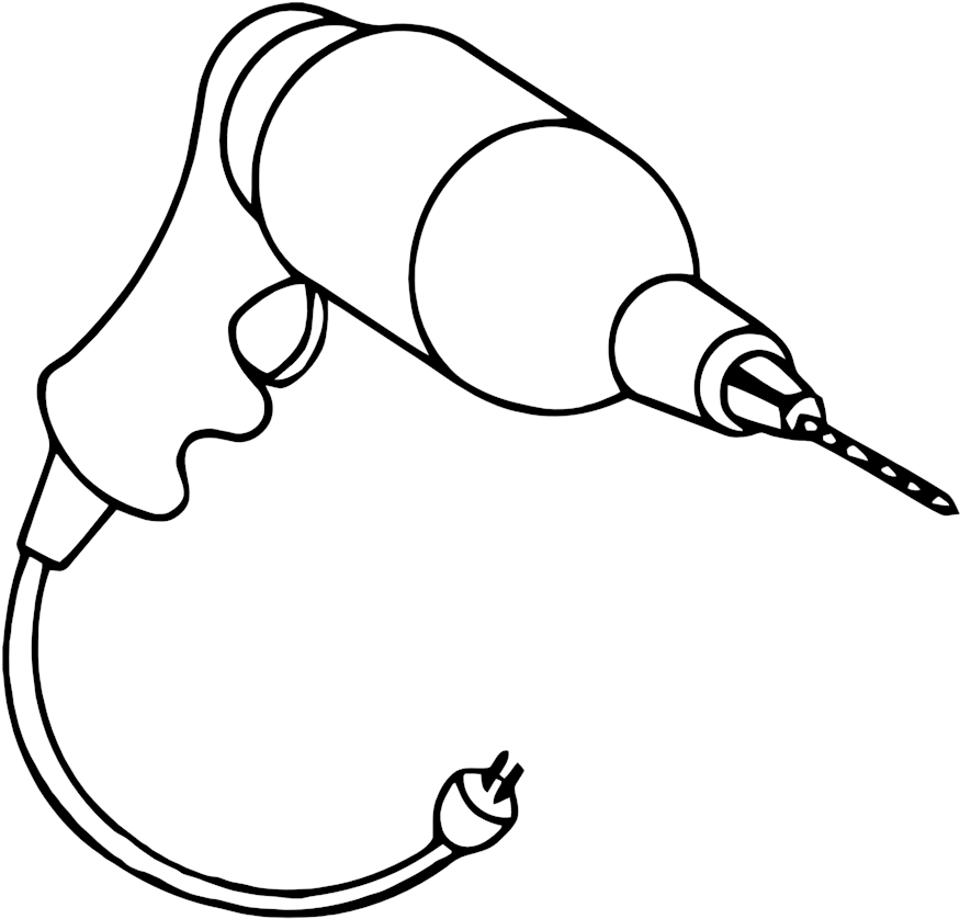 Power Drill - Tools - Power Tools Coloring Pages (958x914)