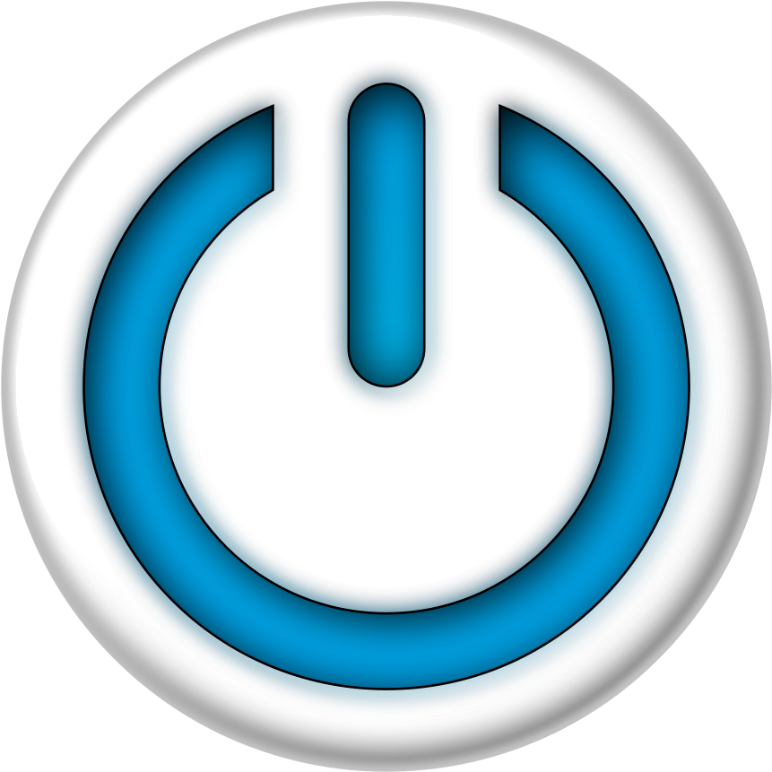Blue Power Sign Button Clip Art - Blue Power On Symbol (900x900)