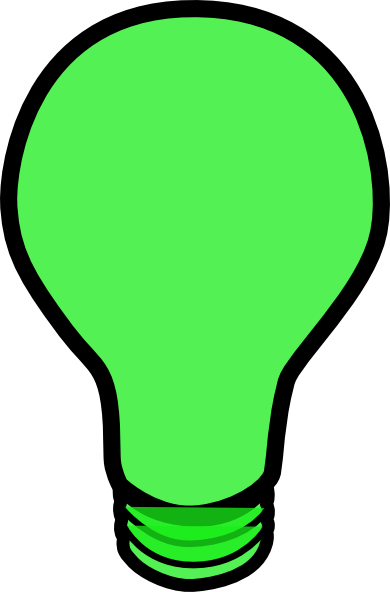 Green Lightbulb Clip Art At Clker - Clip Art Green Light Bulb (390x592)