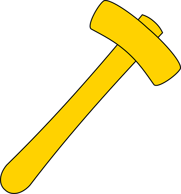 Yellow, Hammer, Tool, Garden - Yellow Hammer (597x640)