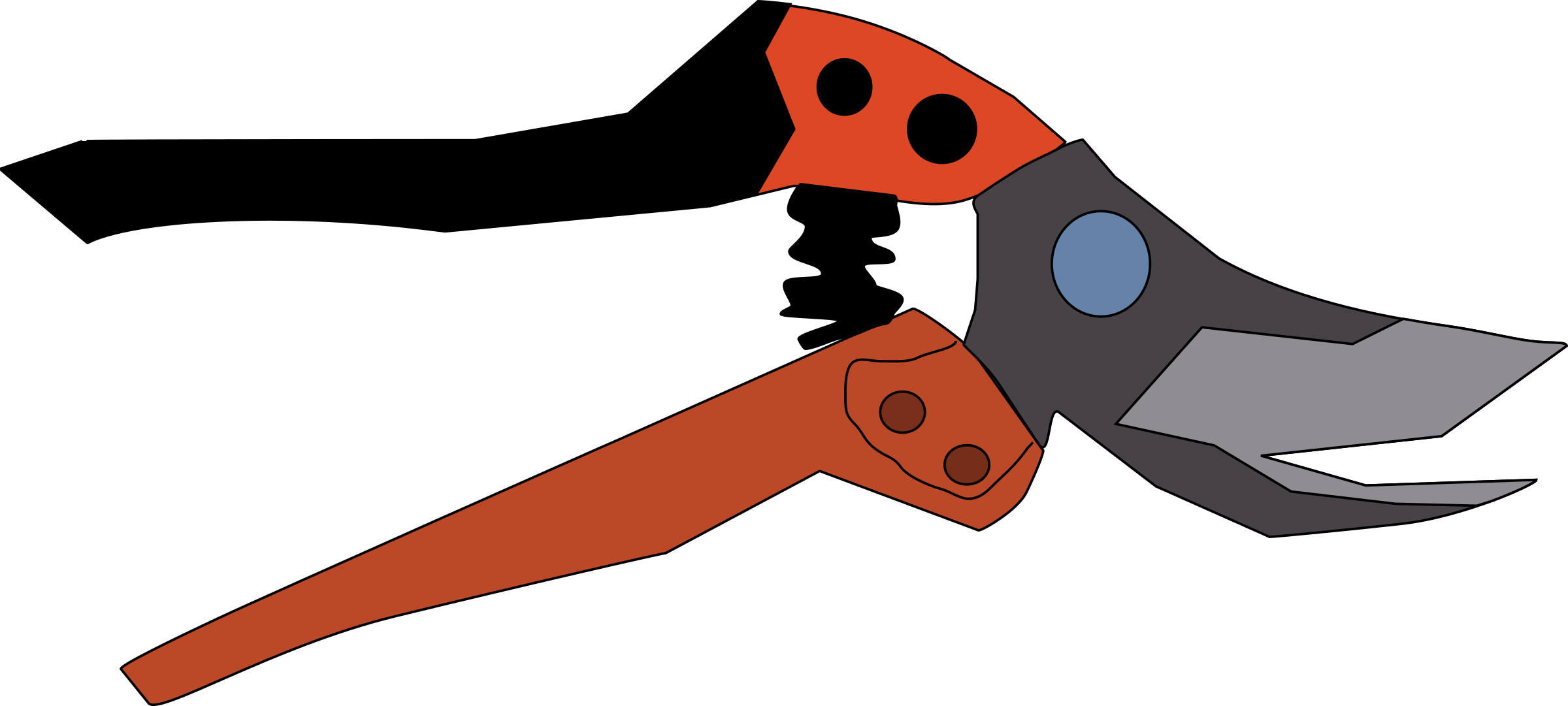 Garden Scissors Clipart (2400x1081)