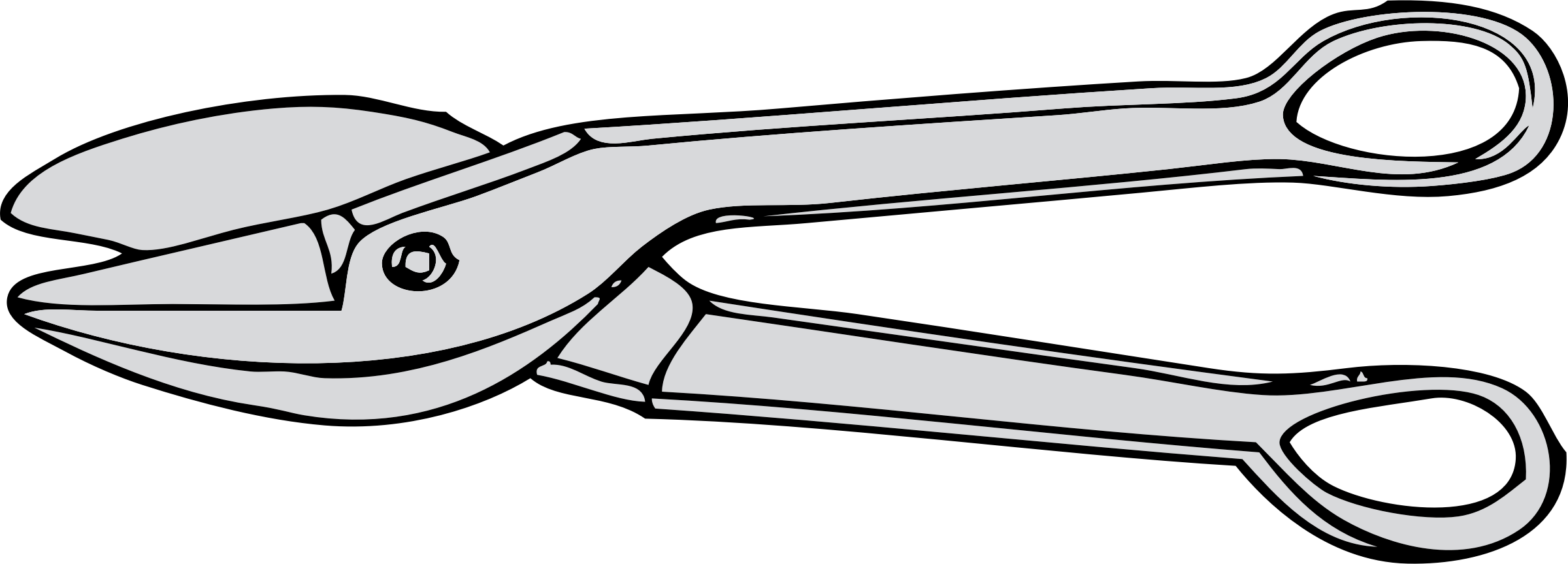 Free Vector Metal Shears Clip Art - Clipart Metall (2400x864)