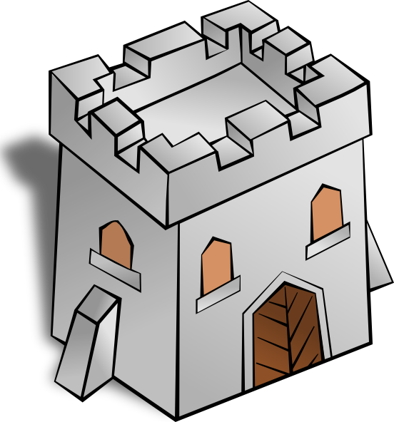 Free Vector Tower Square Clip Art - Fort Clip Art (552x592)