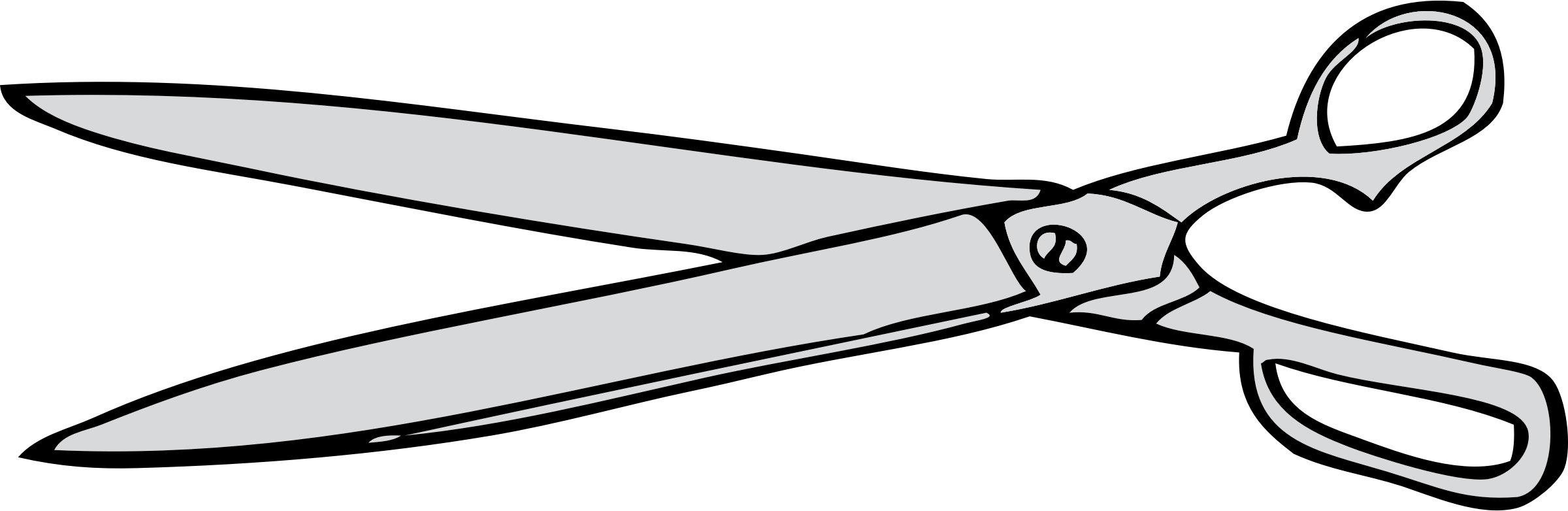 Free Paper Shears - Sharp Objects Black And White (2400x782)